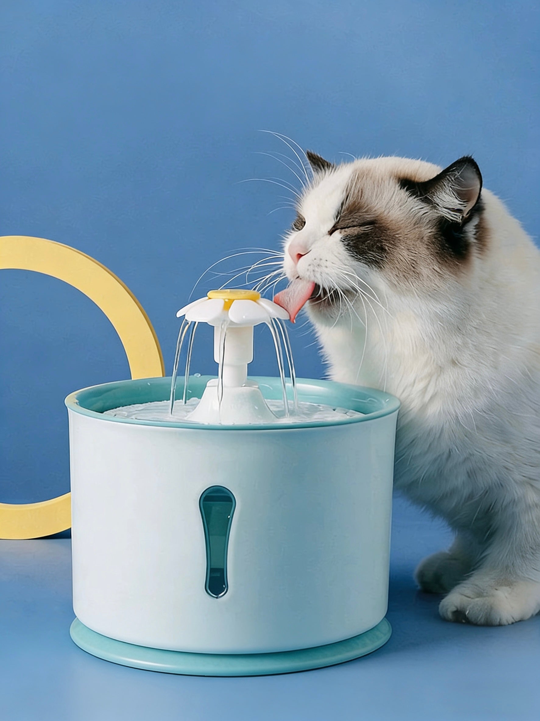 Premium Flower Design Stainless Steel Cat Water Fountain – 2.4L Fresh Flow System
