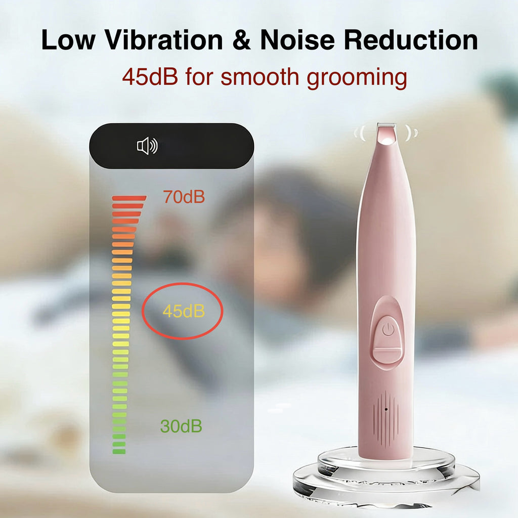 Electric Pet Hair Trimmer – Ultra Silent, Precise Grooming with LED Light
