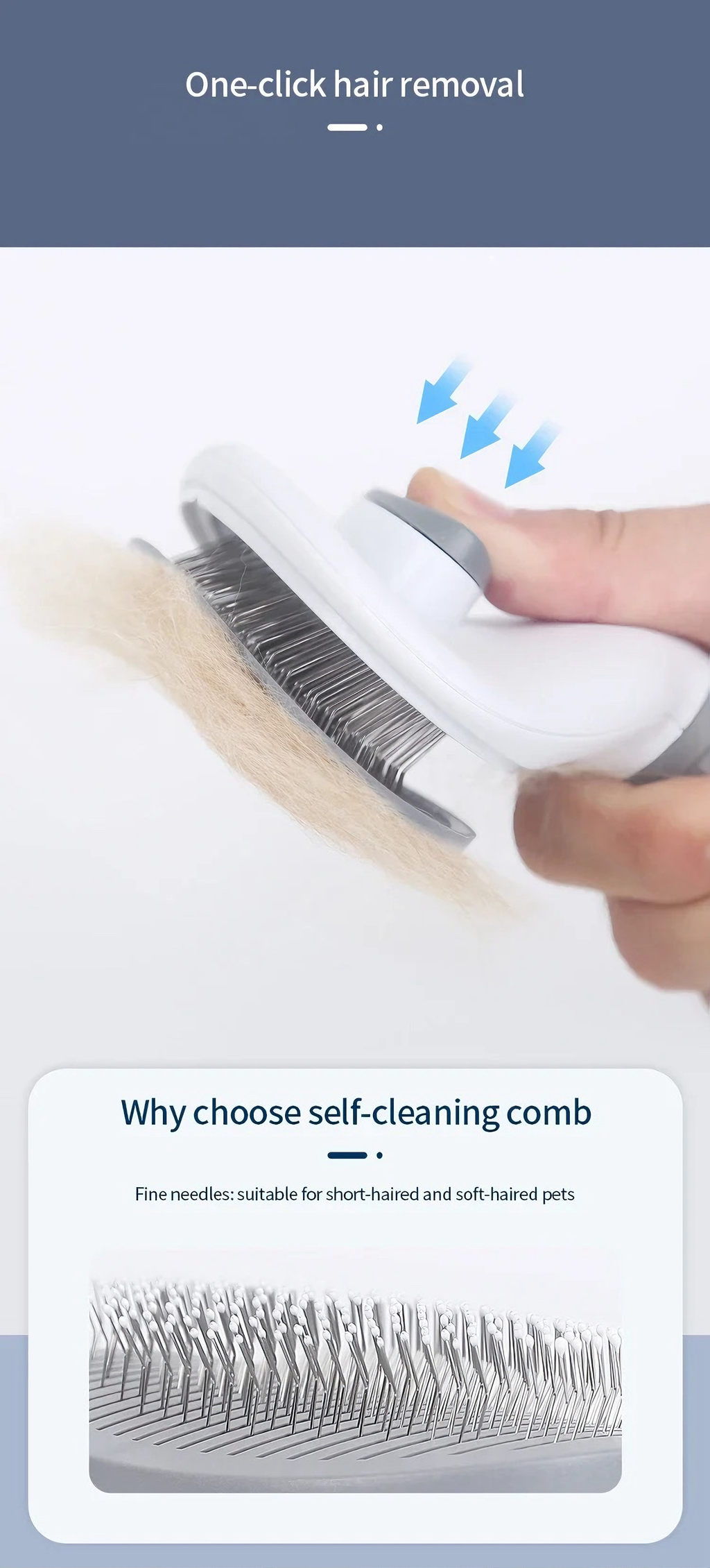 Pet Grooming Brush – Gentle, Effective & Effortless Cleaning