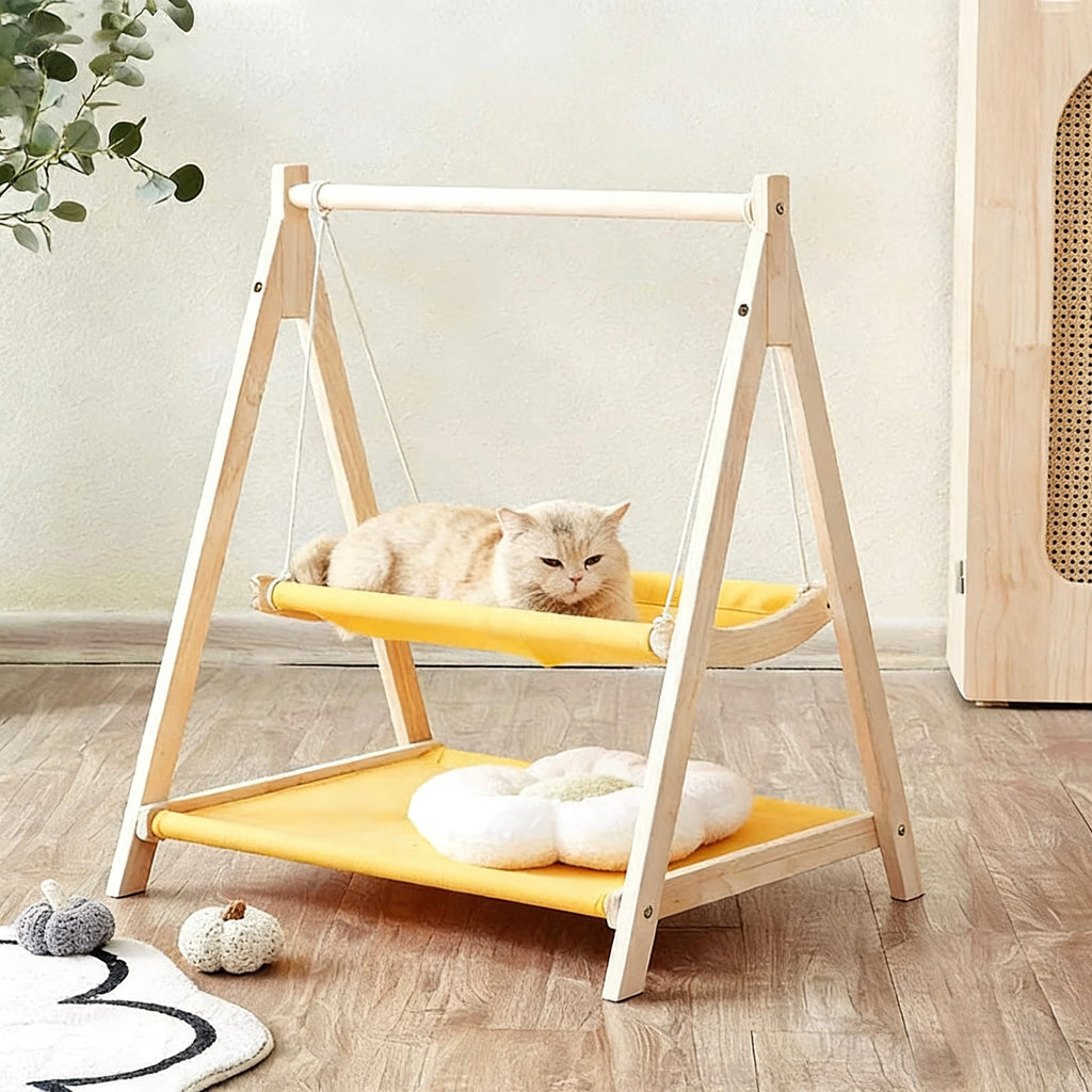 Double Layer Cat Hammock Bed – Elevated Comfort & Secure Support