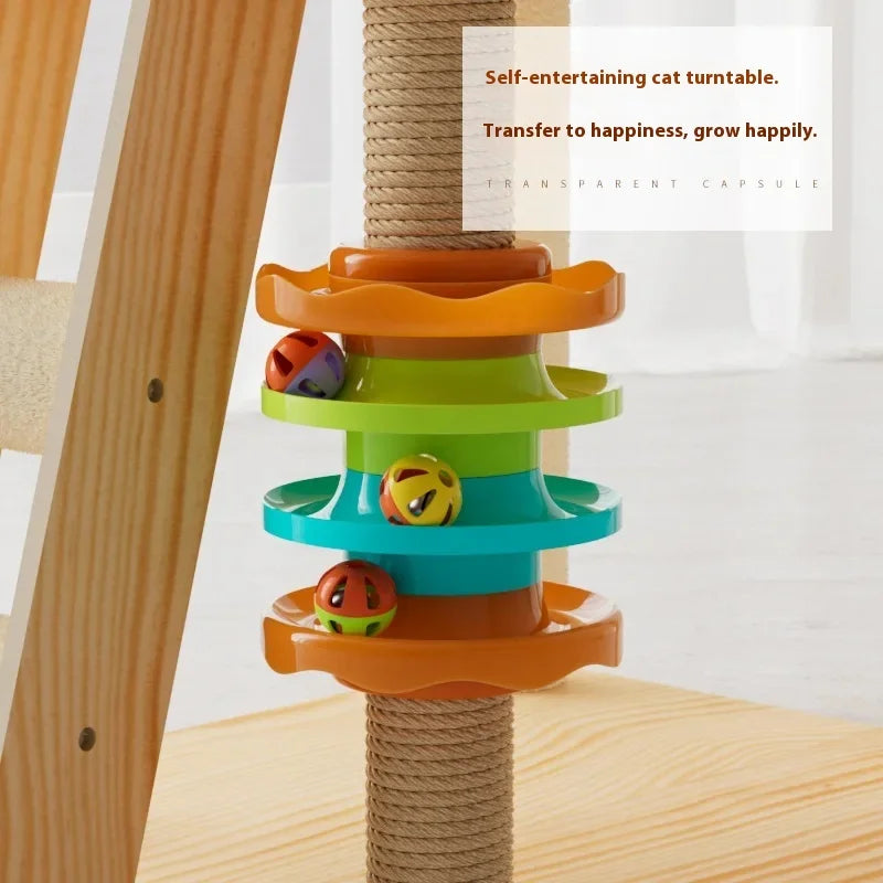 5-Level Cat Tree Villa with Transparent Nest and Scratching Board