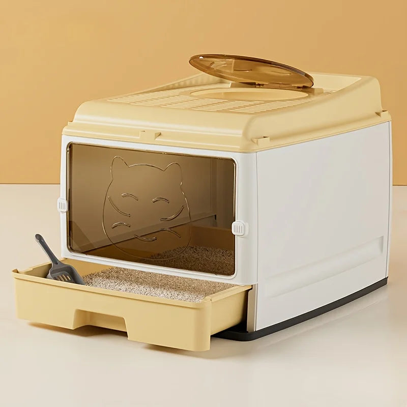 XL Cat Litter Box with Fully Enclosed Double Door