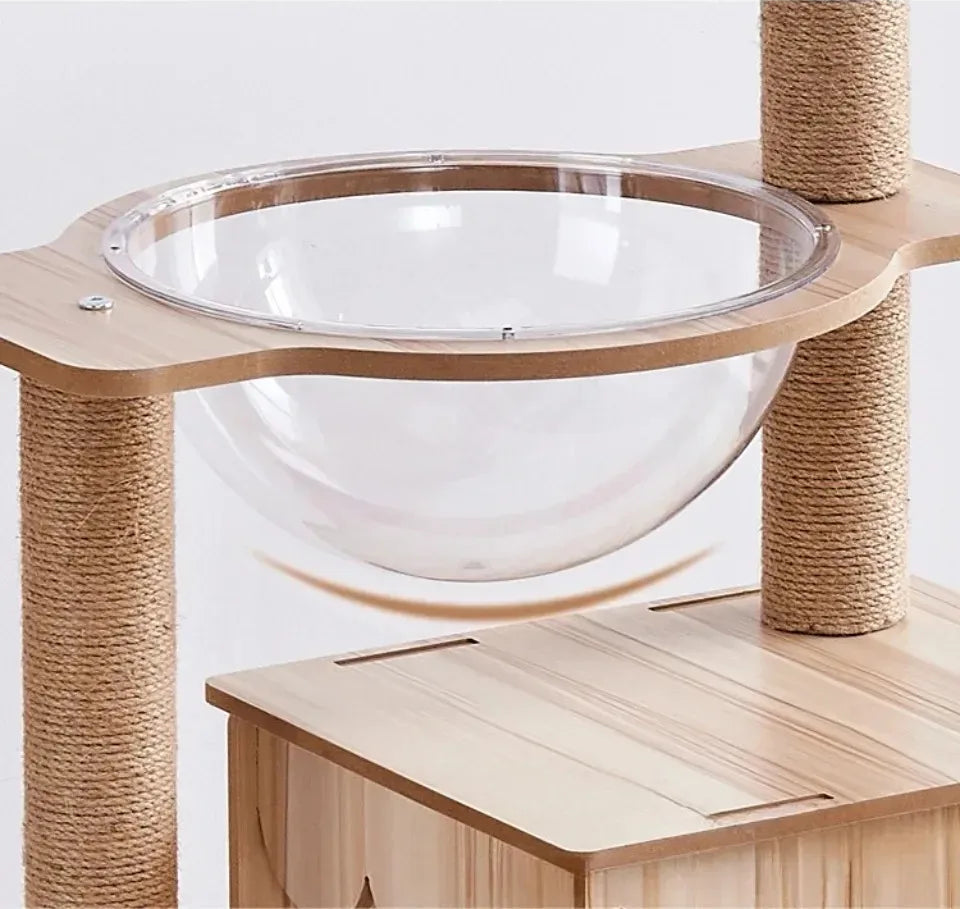 Luxury Multi-Layer Wooden Cat Tower