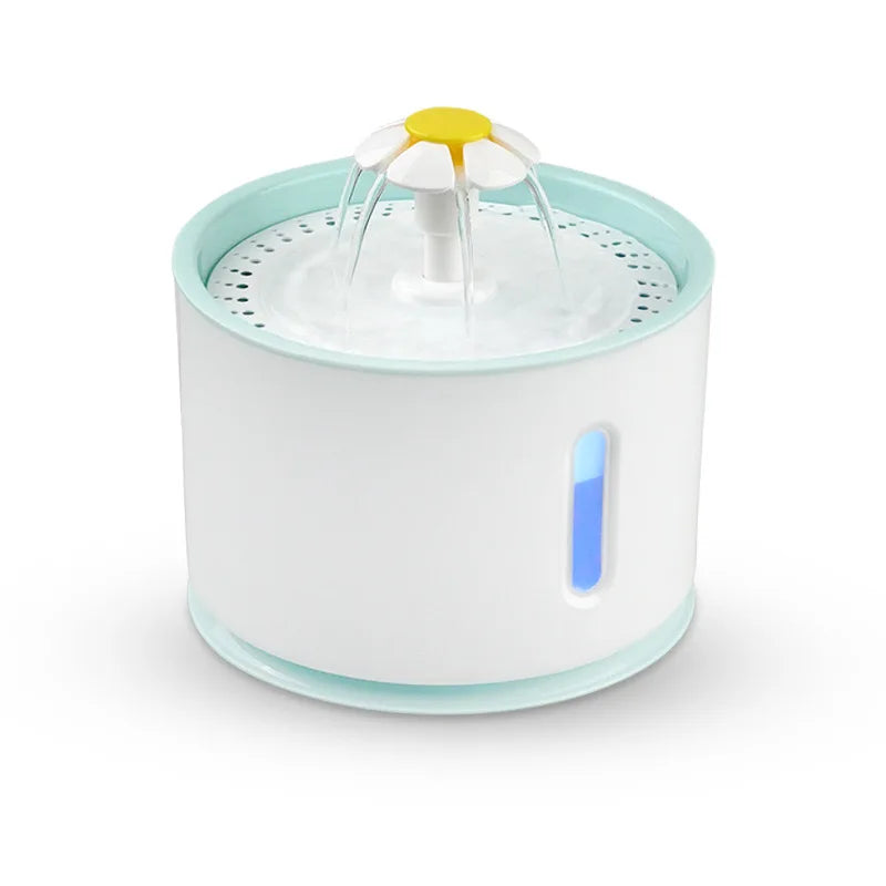 Premium Flower Design Stainless Steel Cat Water Fountain – 2.4L Fresh Flow System
