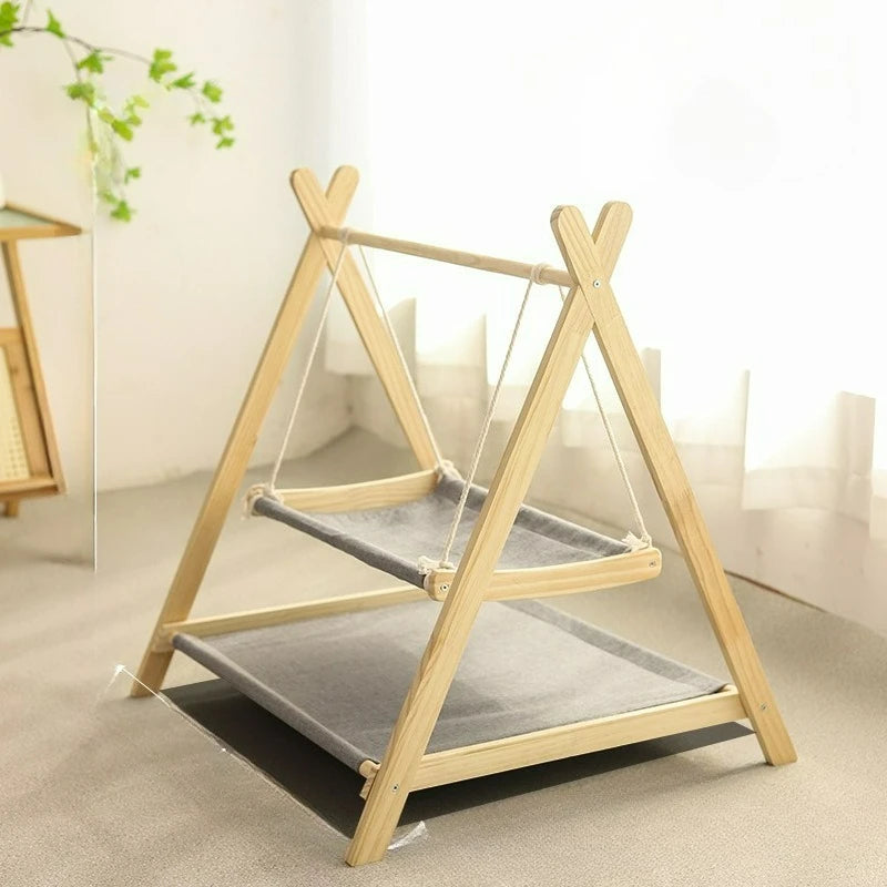 Double Layer Cat Hammock Bed – Elevated Comfort & Secure Support