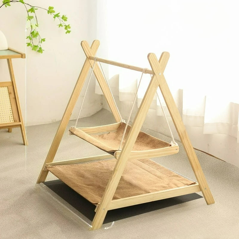 Double Layer Cat Hammock Bed – Elevated Comfort & Secure Support