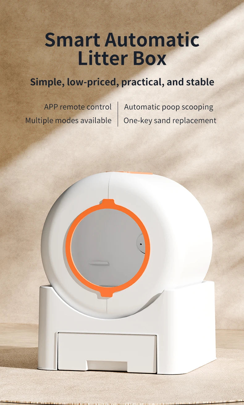Smart Automatic Self-Cleaning Cat Litter Box – App-Controlled, UV Sterilization, Large Capacity