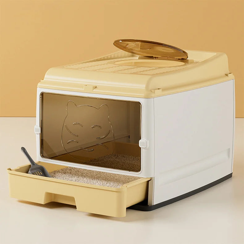 XL Cat Litter Box with Fully Enclosed Double Door