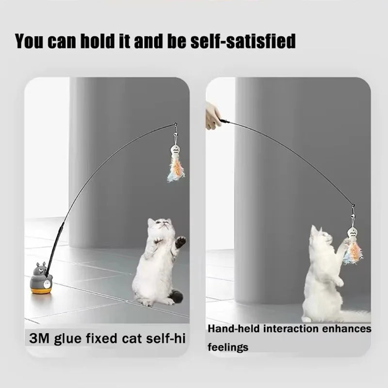 360° Rotating Cat Teaser – Dragon Totoro Design with Bell