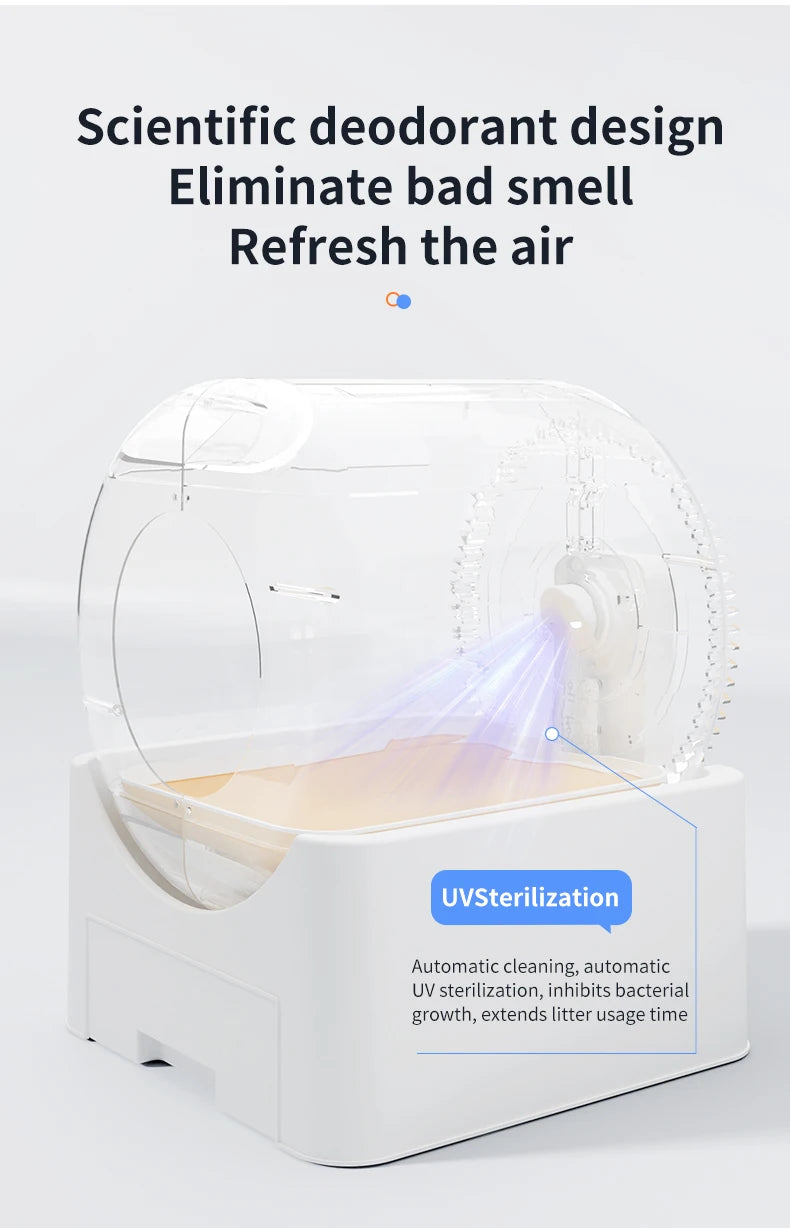 Smart Automatic Self-Cleaning Cat Litter Box – App-Controlled, UV Sterilization, Large Capacity