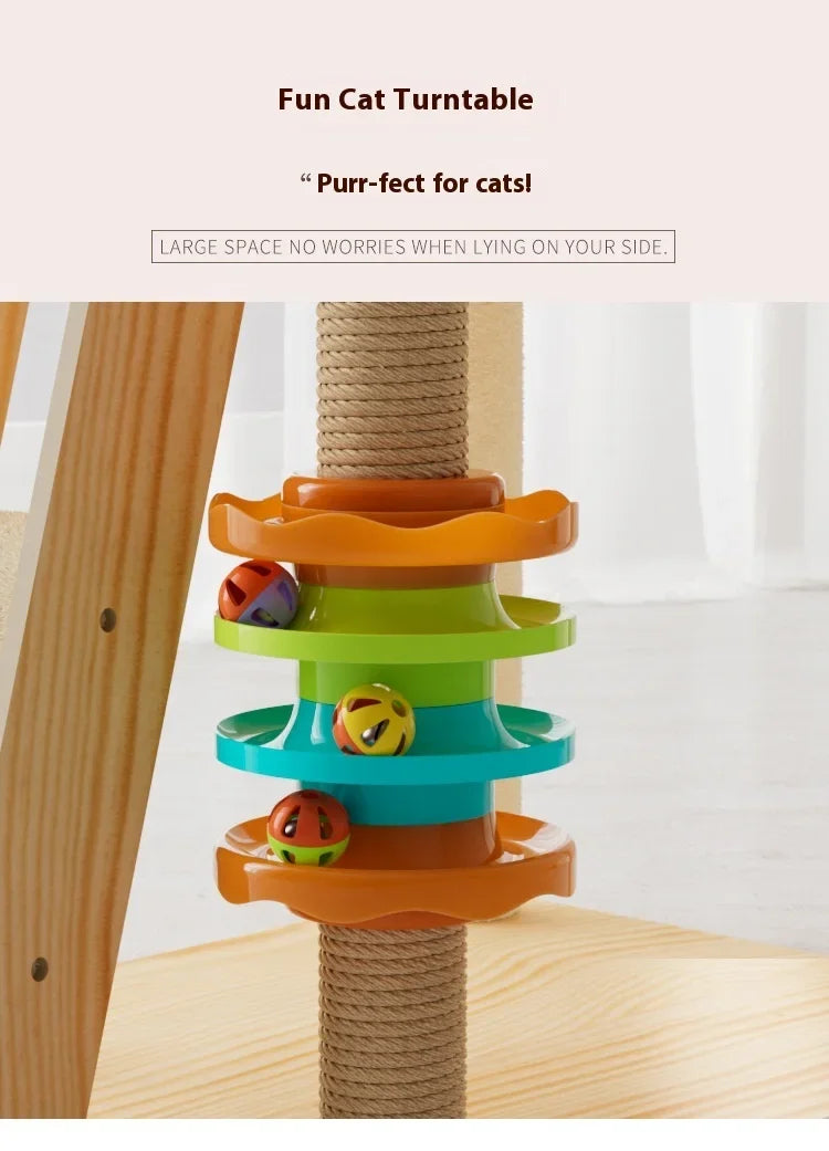 5-Level Cat Tree Villa with Transparent Nest and Scratching Board