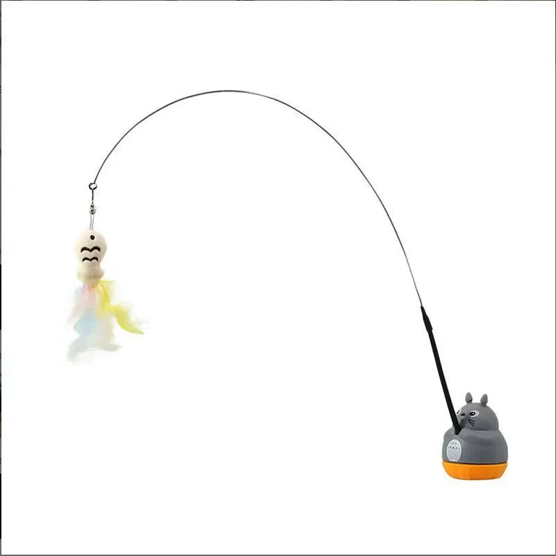 360° Rotating Cat Teaser – Dragon Totoro Design with Bell