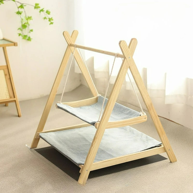 Double Layer Cat Hammock Bed – Elevated Comfort & Secure Support