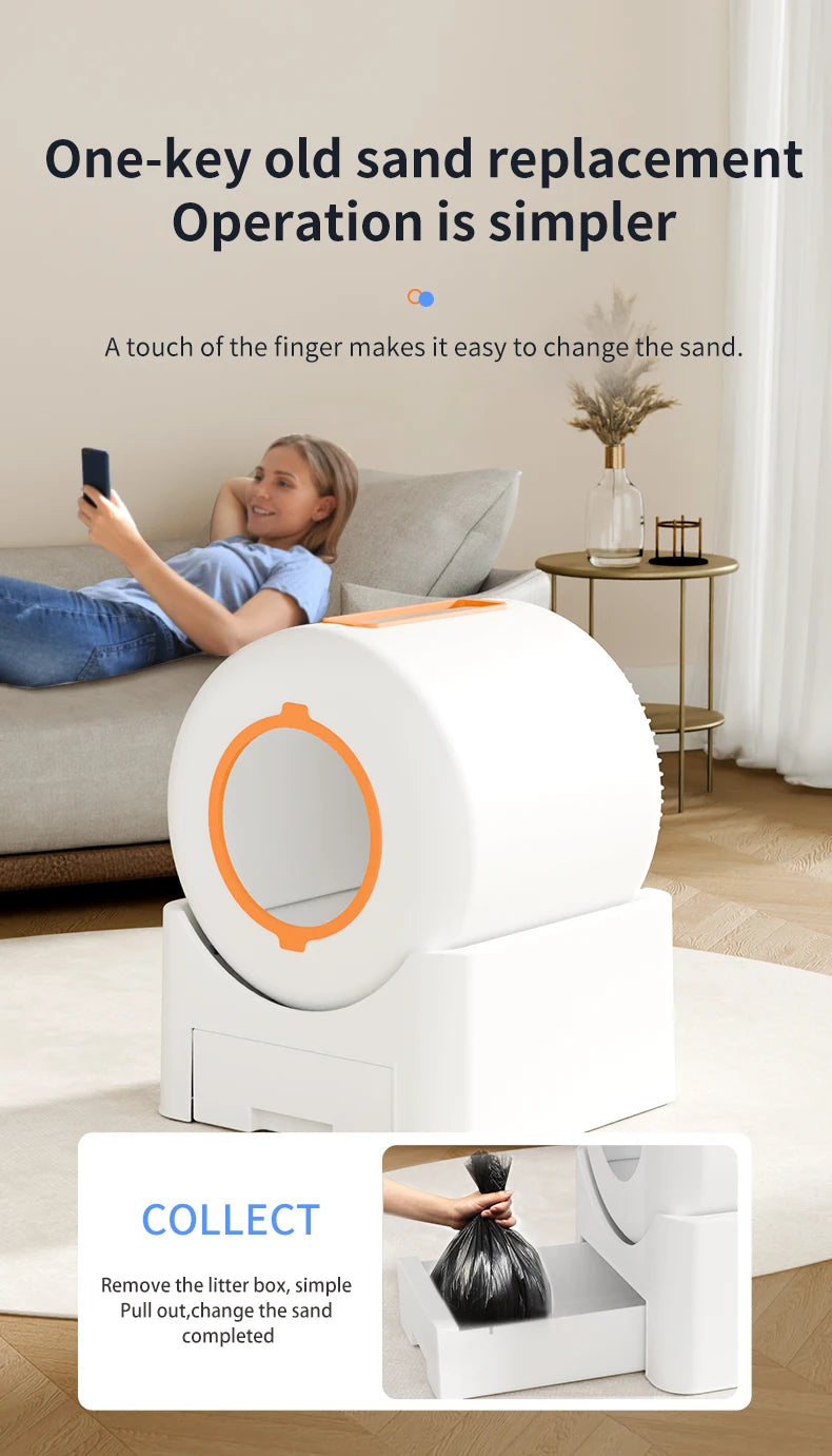 Smart Automatic Self-Cleaning Cat Litter Box – App-Controlled, UV Sterilization, Large Capacity