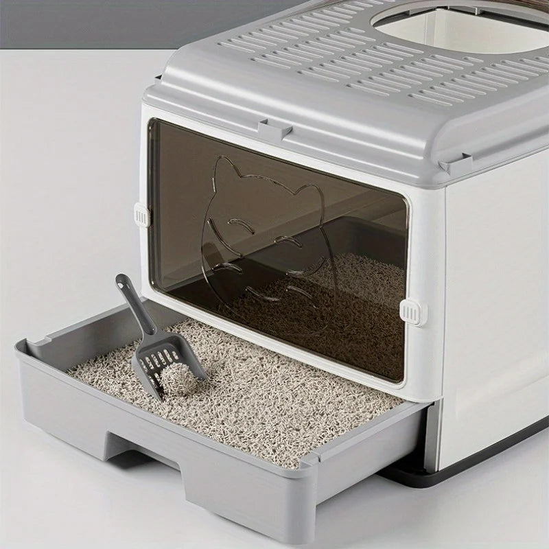 XL Cat Litter Box with Fully Enclosed Double Door